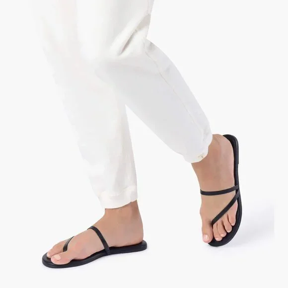 TKEES Sarit Leather Sandal in Nude/Pout with Slip On Strap, Size 8 / 39 - Picture 6 of 10